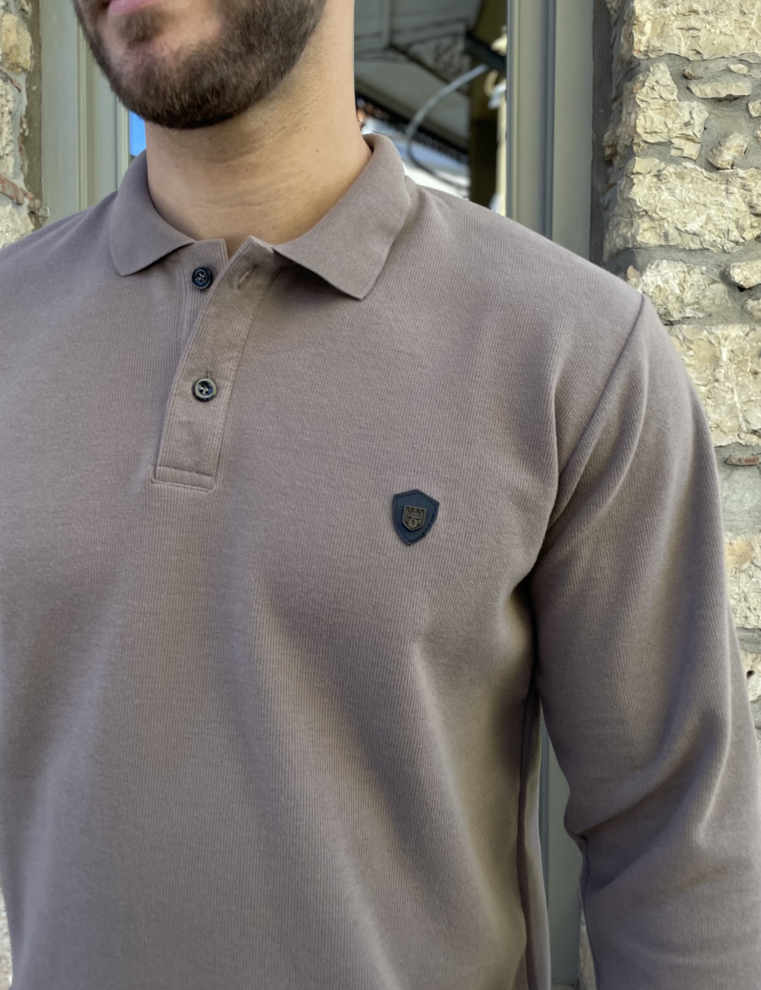 Everbest Ανδρική πούρο Polo μακρυμάνικη μπλούζα Plus size 261032P φωτογραφία